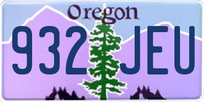 OR license plate 932JEU