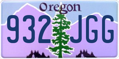 OR license plate 932JGG