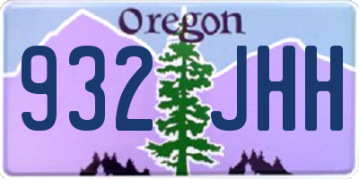 OR license plate 932JHH