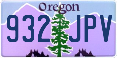 OR license plate 932JPV