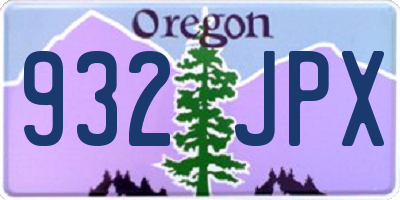 OR license plate 932JPX