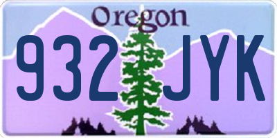OR license plate 932JYK