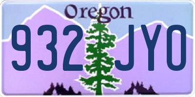 OR license plate 932JYO