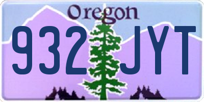 OR license plate 932JYT