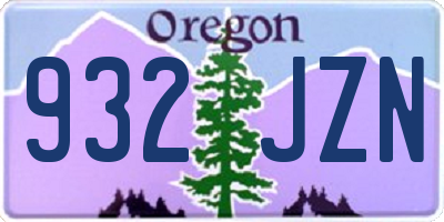 OR license plate 932JZN