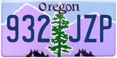 OR license plate 932JZP