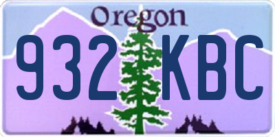 OR license plate 932KBC