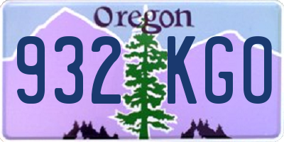 OR license plate 932KGO