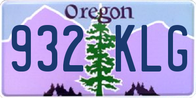 OR license plate 932KLG