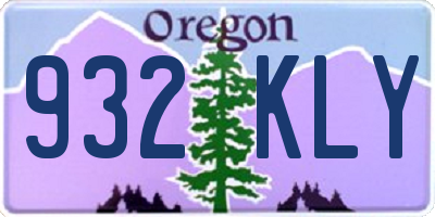 OR license plate 932KLY