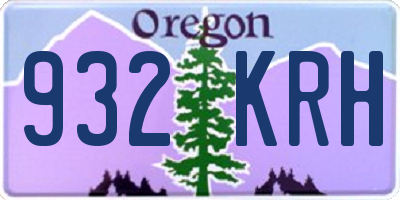 OR license plate 932KRH