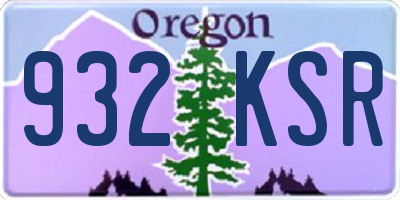 OR license plate 932KSR