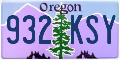 OR license plate 932KSY