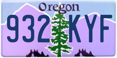 OR license plate 932KYF