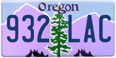 OR license plate 932LAC