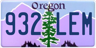 OR license plate 932LEM
