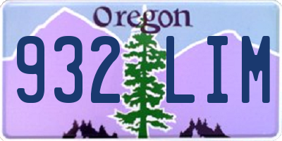 OR license plate 932LIM