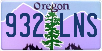 OR license plate 932LNS