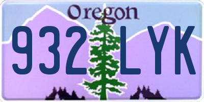 OR license plate 932LYK