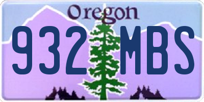 OR license plate 932MBS