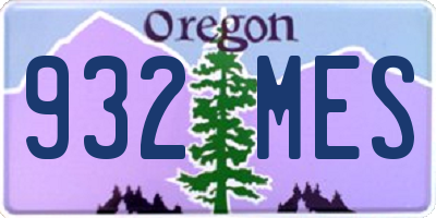 OR license plate 932MES