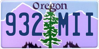 OR license plate 932MII