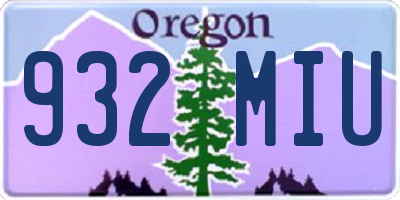 OR license plate 932MIU