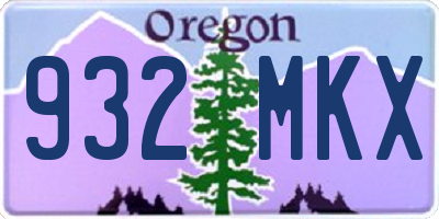 OR license plate 932MKX