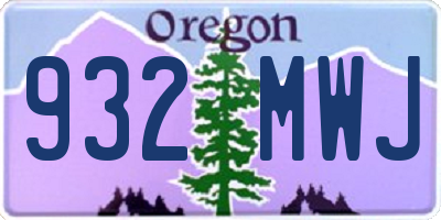 OR license plate 932MWJ