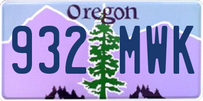 OR license plate 932MWK