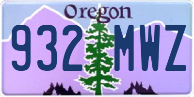 OR license plate 932MWZ