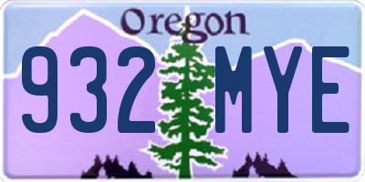 OR license plate 932MYE