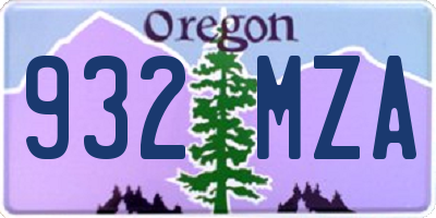 OR license plate 932MZA