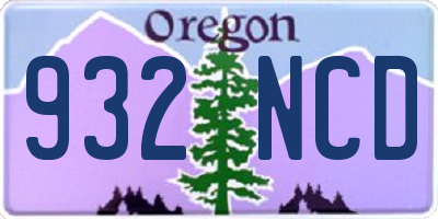 OR license plate 932NCD