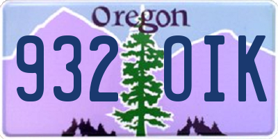 OR license plate 932OIK