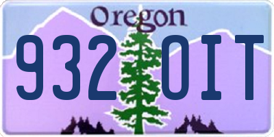 OR license plate 932OIT