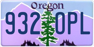OR license plate 932OPL