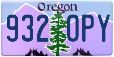 OR license plate 932OPY