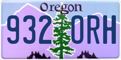 OR license plate 932ORH