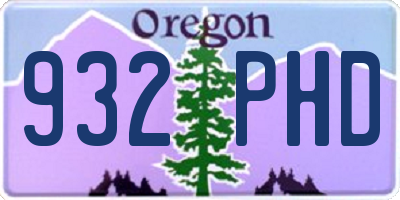 OR license plate 932PHD