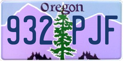 OR license plate 932PJF
