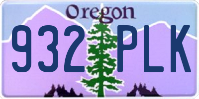OR license plate 932PLK