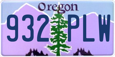 OR license plate 932PLW
