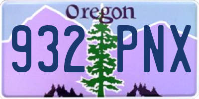OR license plate 932PNX