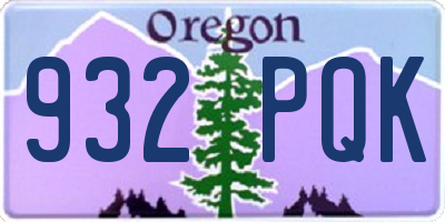 OR license plate 932PQK