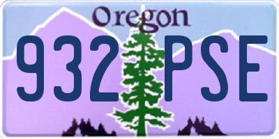 OR license plate 932PSE
