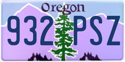OR license plate 932PSZ