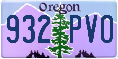 OR license plate 932PVO