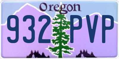 OR license plate 932PVP