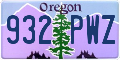 OR license plate 932PWZ